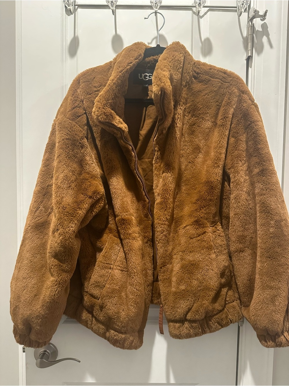 UGG Women's Faux-Fur Teddy Jacket in Brown
